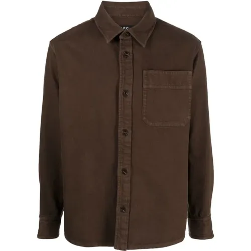 Cotton Shirt with Chest Pocket , male, Sizes: M, L - A.p.c. - Modalova