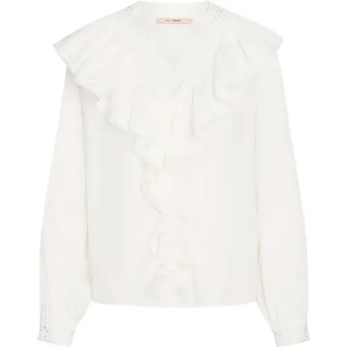 Elegant Karma Blouse with Lace Details , female, Sizes: S, L, 2XL, M - RUE de Femme - Modalova