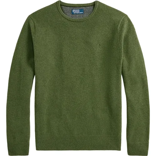 Klassischer Oliv Pullover , Herren, Größe: M - Polo Ralph Lauren - Modalova