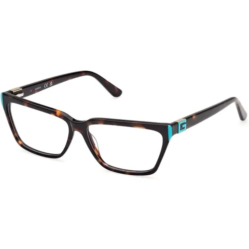 Rechteckige Brille Gu50145 , Damen, Größe: 56 MM - Guess - Modalova