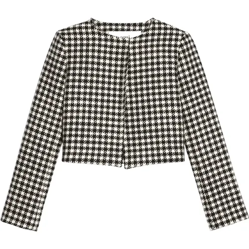 Houndstooth Compact Wool Jacket , female, Sizes: L, M - Ami Paris - Modalova