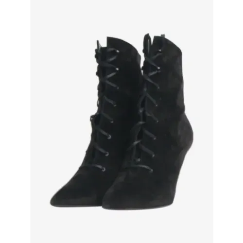 Pre-owned Suede boots , female, Sizes: 7 UK - Saint Laurent Vintage - Modalova