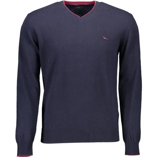 Stylish V-Neck Pullover with Contrasting Accents , male, Sizes: 2XL - Harmont & Blaine - Modalova