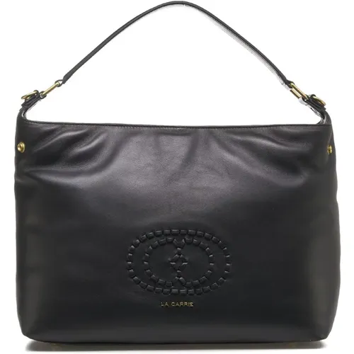 Schwarze Leder Shopper Tasche - La Carrie - Modalova