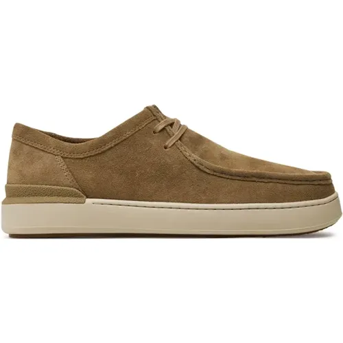 Navy Suede Casual Shoe Courtlite Seam , male, Sizes: 7 UK, 10 1/2 UK, 7 1/2 UK, 9 1/2 UK, 8 1/2 UK, 9 UK, 8 UK, 6 1/2 UK - Clarks - Modalova