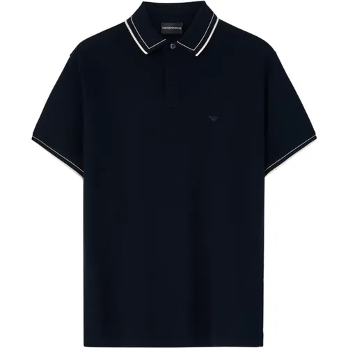 Blaue Polo T-Shirts und Polos , Herren, Größe: M - Emporio Armani - Modalova