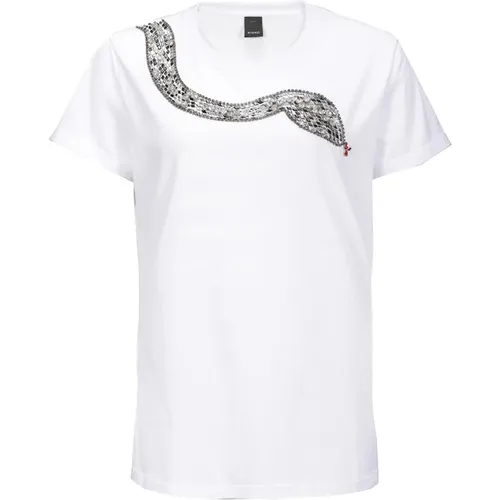 Jersey T-Shirt im Tinto Capo Stil - pinko - Modalova