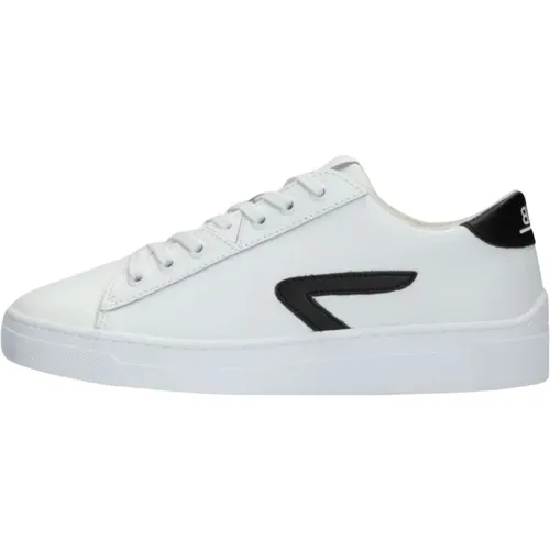 Niedrige Sneakers Z-Stich weißes Leder , Damen, Größe: 36 EU - Hub - Modalova