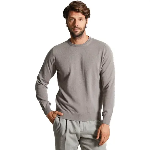 Luxury Dove Grey Cashmere Sweater , male, Sizes: M, L, 2XL - Colombo - Modalova