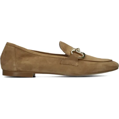 Braune Wildleder Slip-Ons mit Gold Detail,Damen Slip-Ons S3230 - Stefano Lauran - Modalova