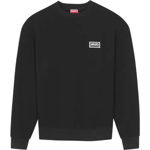 Klassischer Schwarzer Pullover mit Kleinem Logo - Kenzo - Modalova