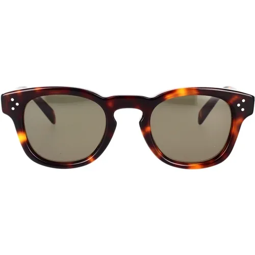 Geometric Sunglasses with Havana Frame and Organic Lenses , female, Sizes: 49 MM - Celine - Modalova