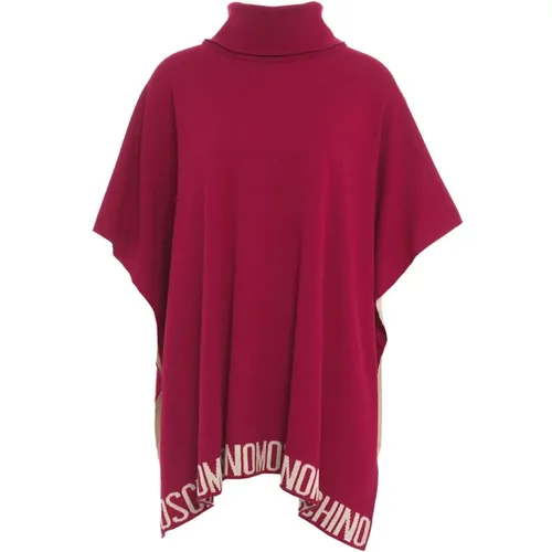 Knit Poncho Aw24 , female, Sizes: ONE SIZE - Moschino - Modalova