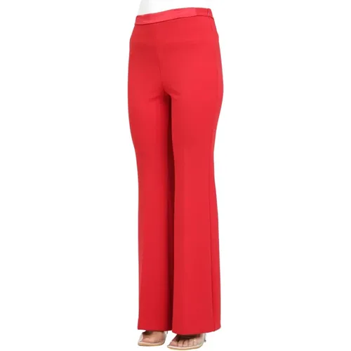 Rote Elegante High-Waisted Straight-Leg Hose , Damen, Größe: M - ViCOLO - Modalova