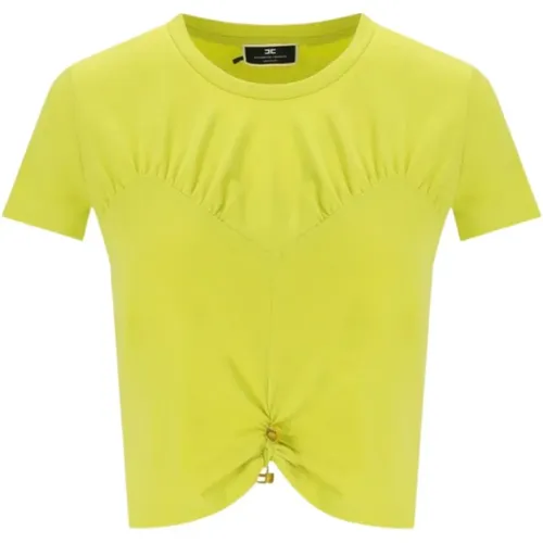 Cropped Top,Kurzarm T-Shirt - Elisabetta Franchi - Modalova