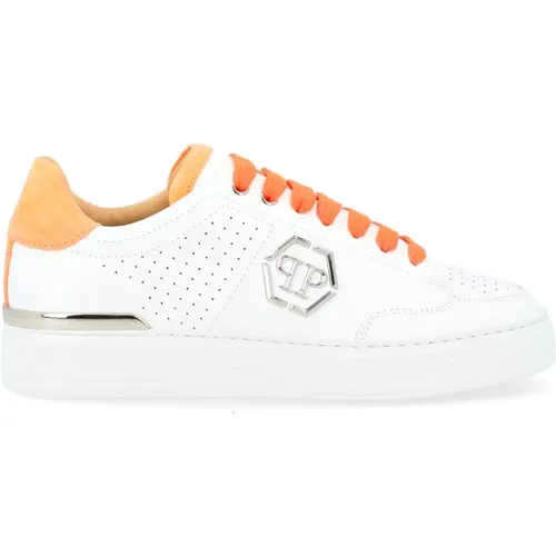 And Orange Perforated Leather Sneakers , male, Sizes: 8 UK, 7 UK, 11 UK - Philipp Plein - Modalova