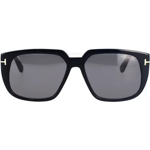 Quadratische Sonnenbrille mit grauen Rauchgläsern , unisex, Größe: 56 MM - Tom Ford - Modalova