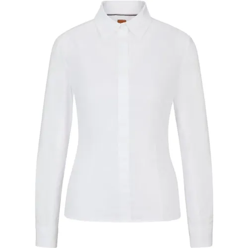 Klassisches Weißes Slim Fit Hemd , Damen, Größe: 2XS - Hugo Boss - Modalova
