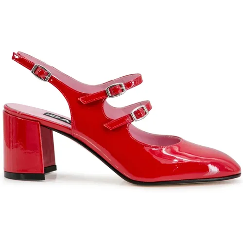 Rote Lackleder Flache Schuhe , Damen, Größe: 38 EU - Carel - Modalova