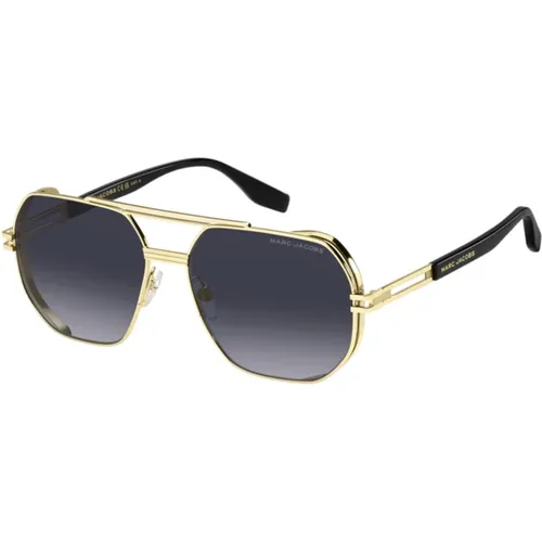 Schwarze Gold Sonnenbrille Grau Getönt Stil - Marc Jacobs - Modalova