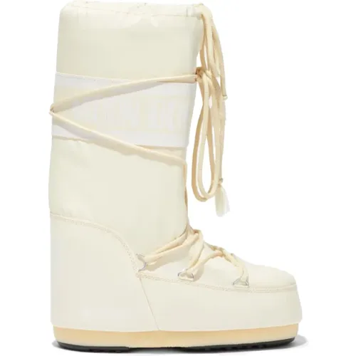 Nylon Boots in Cream , female, Sizes: 2 UK - moon boot - Modalova
