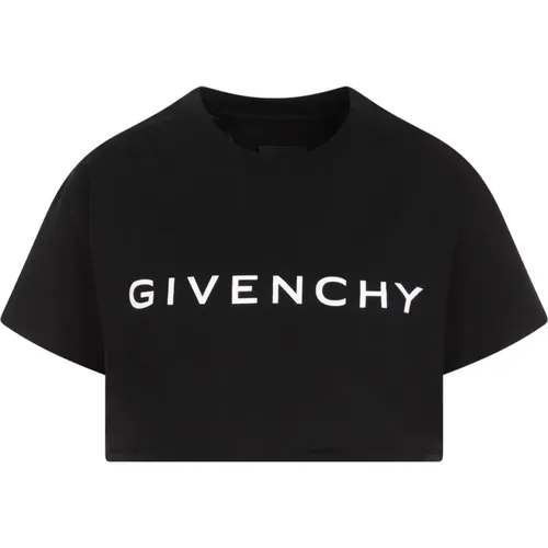 Schwarzes Baumwoll-Cropped T-Shirt - Givenchy - Modalova