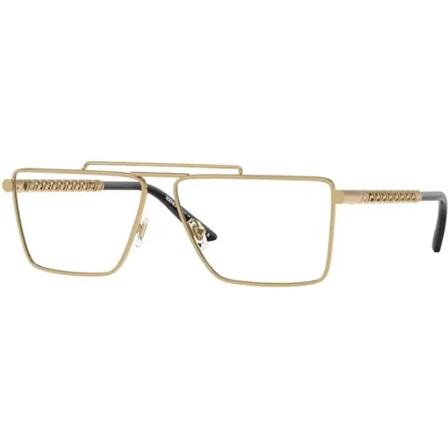 Gold Frame Eyeglasses Ve1295 1002 , unisex, Sizes: 59 MM - Versace - Modalova