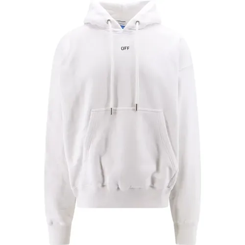 Off , Skate Cotton Sweatshirt with Off Print , male, Sizes: L - Off White - Modalova