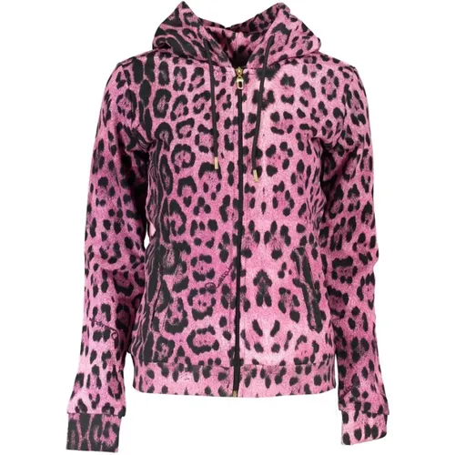 Schicke Rosa Kapuzen-Sweatshirt mit Kontrastdetails - Cavalli Class - Modalova