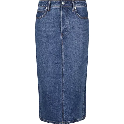 Denim Midi Skirt , female, Sizes: W25, W26 - alexander wang - Modalova