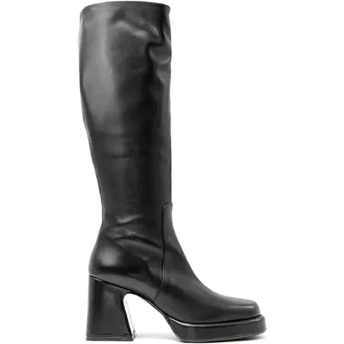 Damen Leder Kniehohe Stiefel , Damen, Größe: 37 EU - Albano - Modalova