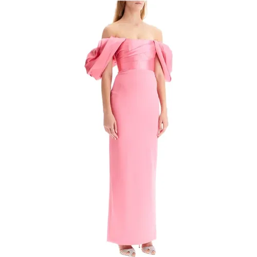 Elegant Sian Long Dress with Balloon Sleeves , female, Sizes: XS - Solace London - Modalova