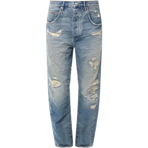 Blaue Baggy Fit Jeans , Herren, Größe: W33 - Purple Brand - Modalova