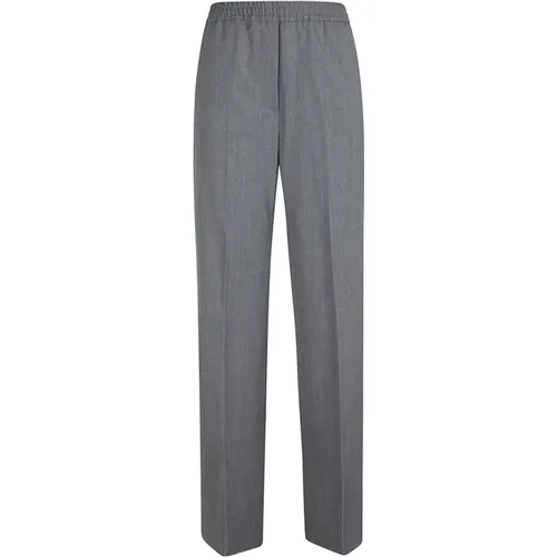 Graue Stretch-Woll-Crepe-Hose , Damen, Größe: M - Max Mara Weekend - Modalova