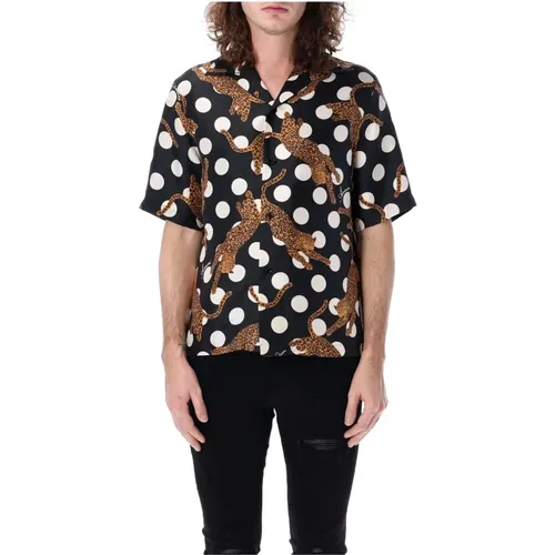 Pois Cheetah Bowling Shirt , male, Sizes: XL, L, M - Amiri - Modalova
