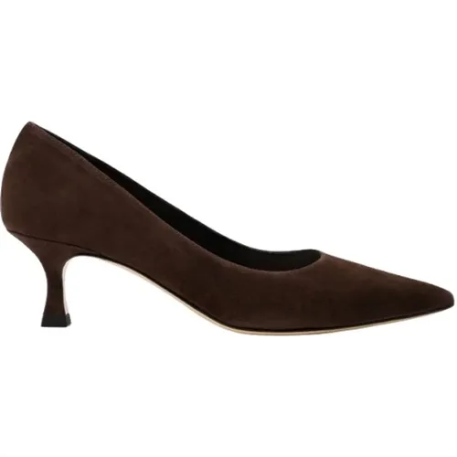 Suede Pointed Pump Espresso - PARALLELE - Modalova