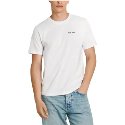 Jeep Grafik Logo Baumwoll T-shirt , Herren, Größe: M - Pepe Jeans - Modalova