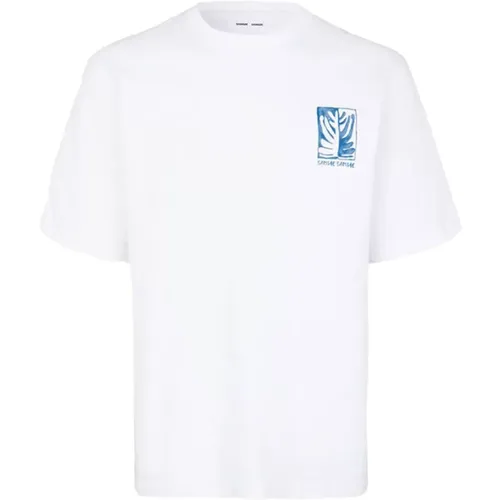 Bedrucktes Oversized Kurzarm T-Shirt , Herren, Größe: L - Samsøe Samsøe - Modalova