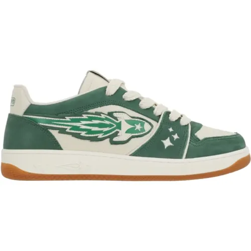 Rote Low-Top-Sneakers mit Rocket-Logo , Herren, Größe: 44 EU - Enterprise Japan - Modalova