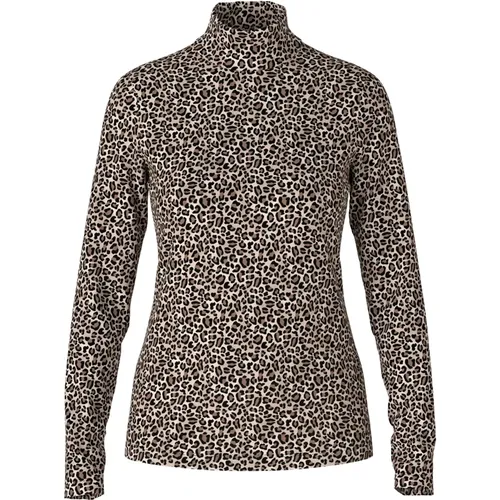 Leo-Print Langarmshirt , Damen, Größe: L - Marc Cain - Modalova