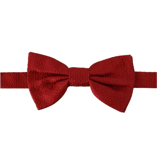 Rote Seidenfliege , Herren, Größe: ONE Size - Dolce & Gabbana - Modalova