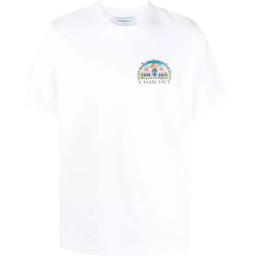 Logo-print Cotton T-shirt , male, Sizes: XL, S, L, 2XL - Casablanca - Modalova