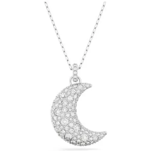 Moon Pendant, Rhodium Plated , female, Sizes: ONE SIZE - Swarovski - Modalova