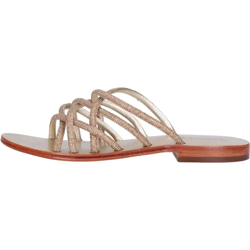 Sandalen Gold , Damen, Größe: 39 EU - Emanuelle Vee - Modalova