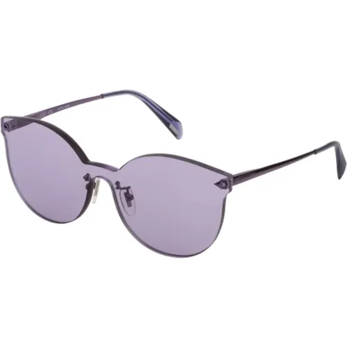 Metall Sonnenbrille in Viola Farbe , Damen, Größe: 60 MM - Police - Modalova