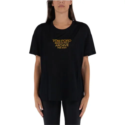Silk Jersey T-Shirt , female, Sizes: M, XS, S - Tom Ford - Modalova