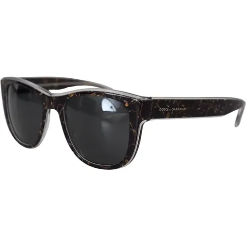 Schwarze Quadratische Sonnenbrille Uv400 Schutz - Dolce & Gabbana - Modalova