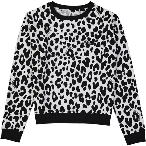Schwarzer Leopardenmuster Sweatshirt für Frauen - Moschino - Modalova