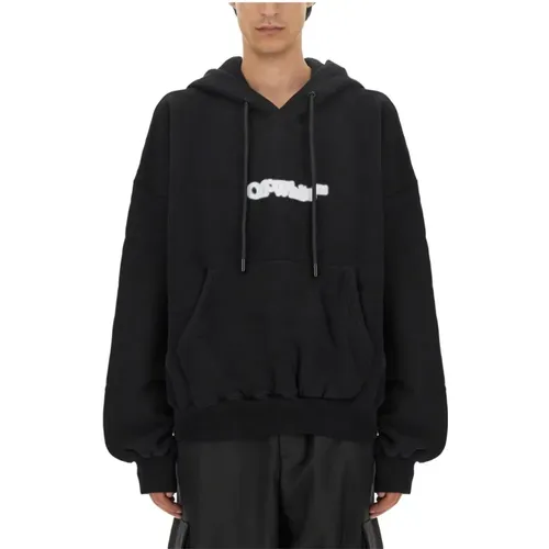 Logo Oversize Cotton Sweatshirt , male, Sizes: M, S - Off White - Modalova