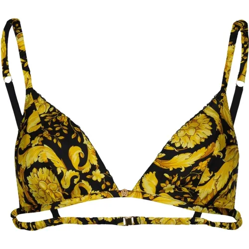 Barocco Triangle Silk Bra , female, Sizes: S, L, XL, M - Versace - Modalova